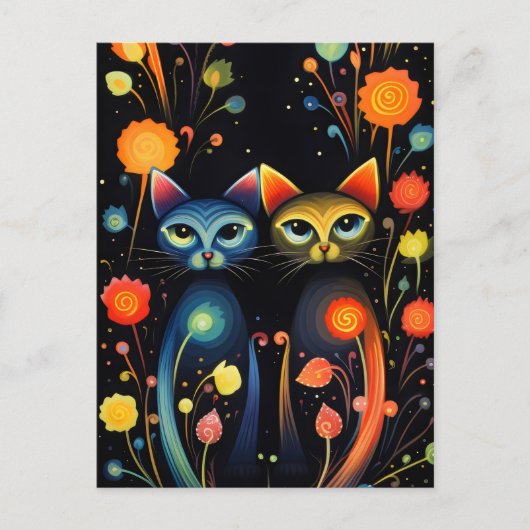 Magische katten briefkaart (Voorkant)