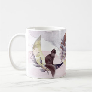 Magische katten die de maan dragen koffiemok