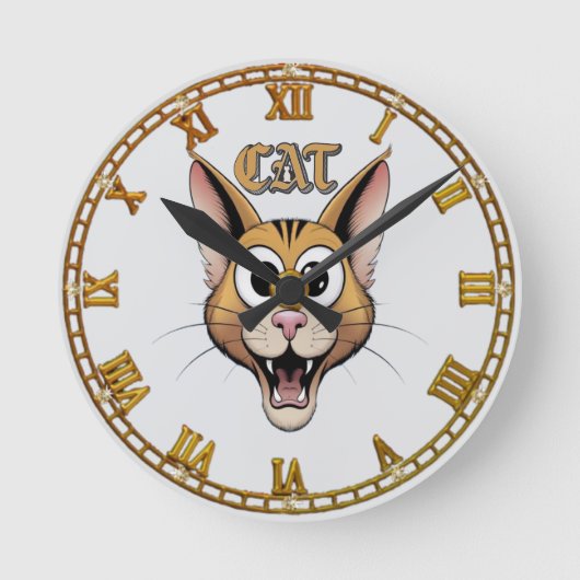 Magische katten ronde klok (Voorkant)