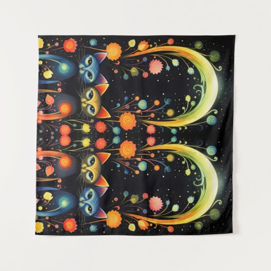 Magische katten wandkleed (Voorkant (horizontaal))