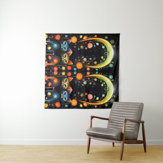 Magische katten wandkleed (In Situ (horizontaal))