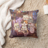 Magische Kattenbibliotheek Kussen (Deken)
