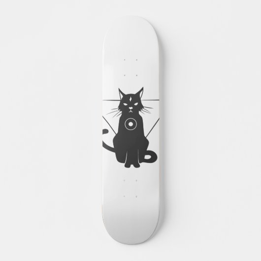 Magische kattensilhouet - Kies achtergrondkleur Persoonlijk Skateboard (Voorkant)