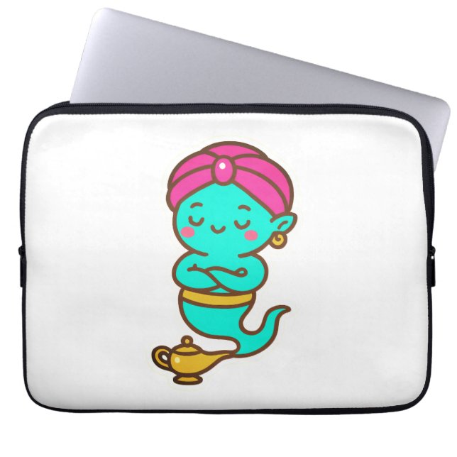 Magische Kawaii Djinn - Neon Spirit Laptop Sleeve (Voorkant)