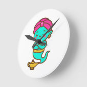 Magische Kawaii Djinn - Neon Spirit Ronde Klok (Hoek)