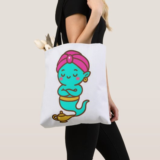 Magische Kawaii Djinn - Neon Spirit Tote Bag (Dichtbij)