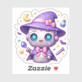 Magische Kawaii Robot Witch Vinyl Schattigee Paste Sticker (Vel)