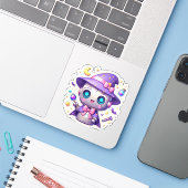 Magische Kawaii Robot Witch Vinyl Schattigee Paste Sticker (Laptop met iPhone)