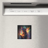 Magische keiharde bosvetten met fantasy Butterflie Magneet (Insitu (Vaatwasser))