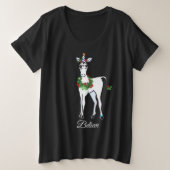 Magische Kerst Eenhoorn gewoon geloven Grote Maat T-shirt (Design voorkant)