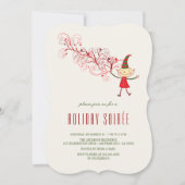 Magische Kerst Elf Klassieke Kerstfeest Uitnodigin Kaart (Voorkant)