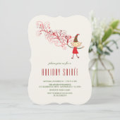 Magische Kerst Elf Klassieke Kerstfeest Uitnodigin Kaart (Staand voorkant)