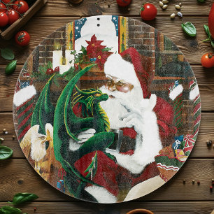 Magische Kerst Fantasie Kerstman Draak Yule Knus Snijplank