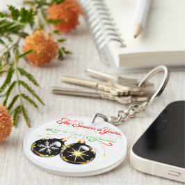 Magische Kerst Golden Glow & Sneeuwvlok Kerst Sleutelhanger