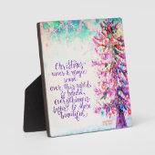 Magische Kerst Inspirerend Paarse Plaque Fotoplaat (Voorkant)