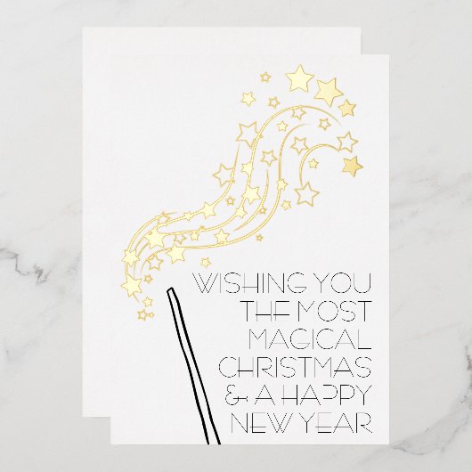 Magische Kerst Kaart met Gouden Folie (Voorkant / Achterkant)
