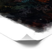 Magische Kerst Kunst van een Gember Katje Perfect Poster (Hoek)