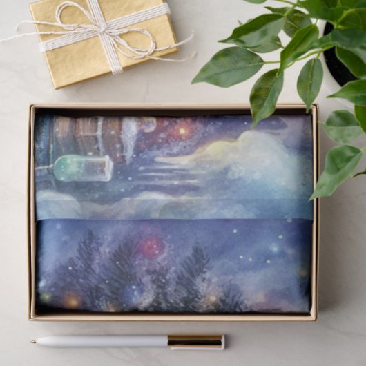 Magische kerst Polar Beer in Grot Decoupage Tissuepapier (Geschenk)