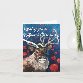 Magische Kerst Rendier geen foto Feestdagen Kaart