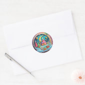 Magische kerst ronde sticker (Envelop)