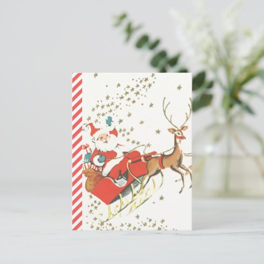  magische kerst sinterklaas en sterren feestdagenkaart (Staand voorkant)