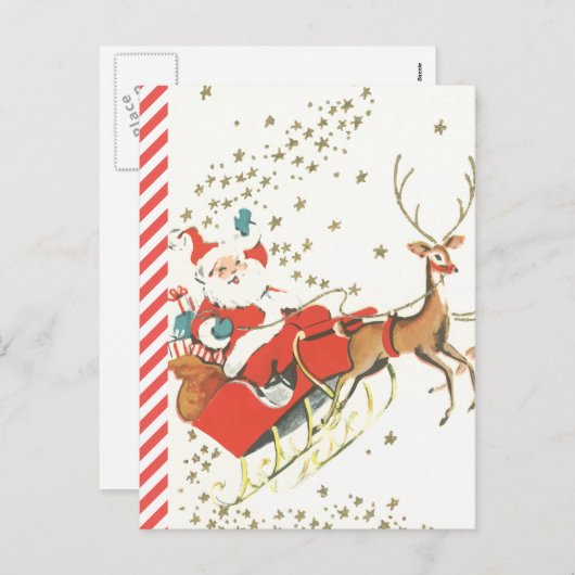  magische kerst sinterklaas en sterren feestdagenkaart (Voorkant / Achterkant)