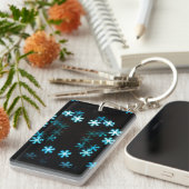 Magische kerst sneeuwvlokken sleutelhanger (Voorkant Rechts)