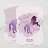 Magische Kerst sterrenstelsel eenhoorn Feestdagenkaart (Voorkant / Achterkant)