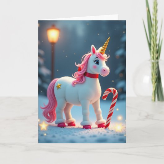 Magische Kerst Unicorn Kaart (Voorkant)