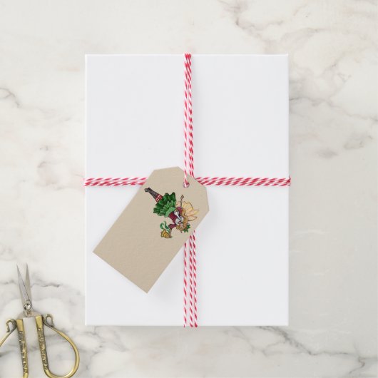 Magische kerstabel cadeaulabel (Met Touw)