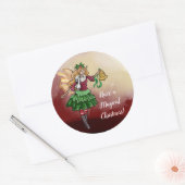 Magische kerstabel ronde sticker (Envelop)