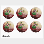 Magische kerstabel ronde sticker (Vel)