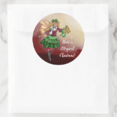 Magische kerstabel ronde sticker (Tas)