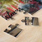 Magische kerstavond in een besneeuwd dorp legpuzzel (Zijkant)