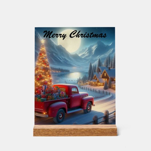 Magische kerstavond levering acryl bord (Voorkant)