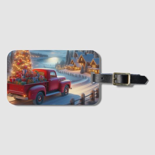 Magische kerstavond levering bagagelabel (Voorkant (horizontaal))