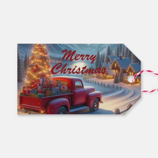 Magische kerstavond levering cadeaulabel (Voorkant (Horizontaal))