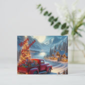 Magische kerstavond levering feestdagenkaart (Staand voorkant)