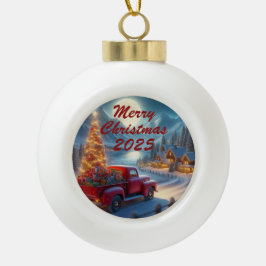 Magische kerstavond levering keramische bal ornament