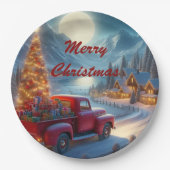 Magische kerstavond levering papieren bordje (Voorkant)