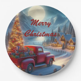 Magische kerstavond levering papieren bordje