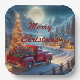 Magische kerstavond levering papieren bordje