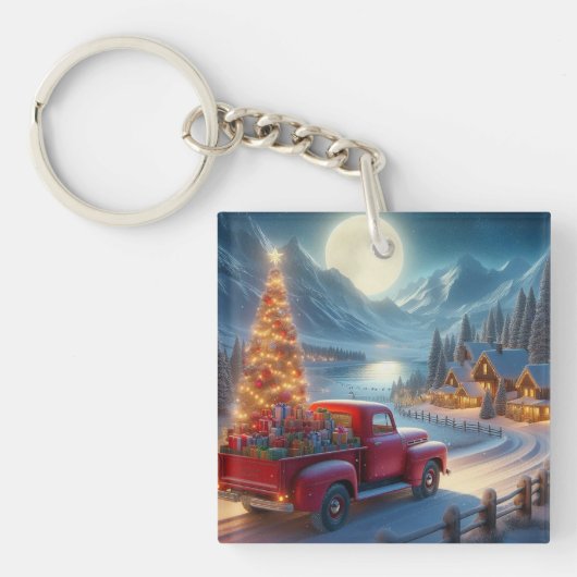 Magische kerstavond levering sleutelhanger (voorkant)