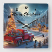 Magische kerstavond levering vierkante klok (Voorkant)