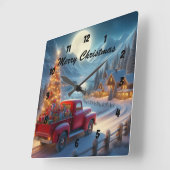 Magische kerstavond levering vierkante klok (Hoek)