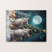 Magische kerstavond met Kittens van Tree Legpuzzel (Horizontaal)