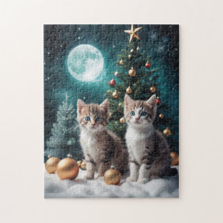 Magische kerstavond met Kittens van Tree Legpuzzel