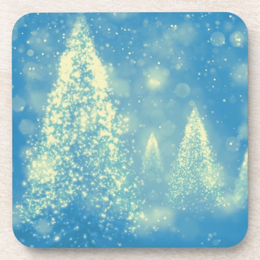 Magische kerstbomen bier onderzetter (Voorkant)