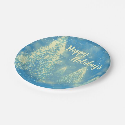 Magische kerstbomen papieren bordje (Gekanteld)