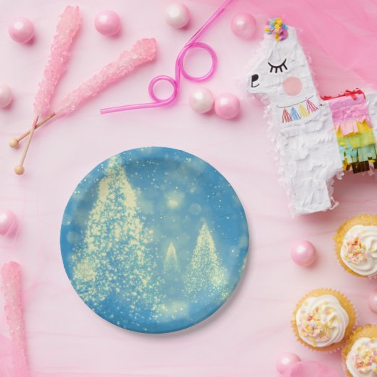 Magische kerstbomen papieren bordje (Feest)
